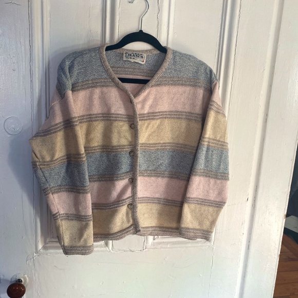 SUPER SWEET PASTEL STRIPE CARDIGAN - Picture 1 of 3